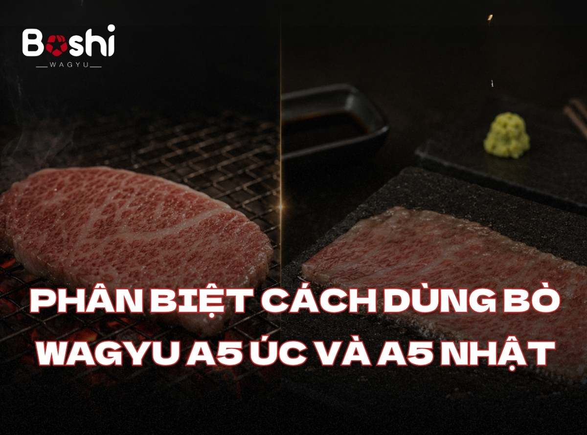 PHÂN BIỆT CÁCH DÙNG BÒ WAGYU A5 ÚC VÀ A5 NHẬT: HƯỚNG DẪN CHỌN ĐÚNG LOẠI CHO TỪNG MÓN ĂN